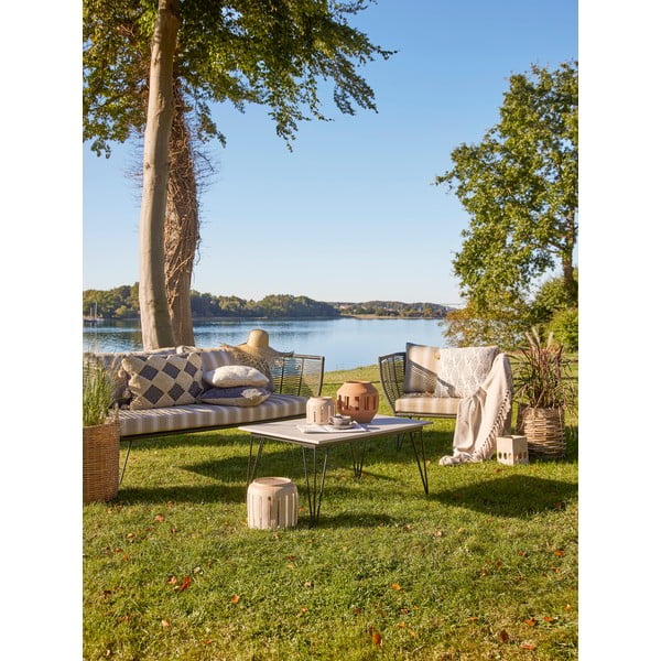 Poltrona da giardino imbottita beige Mundo - Bloomingville-image-3