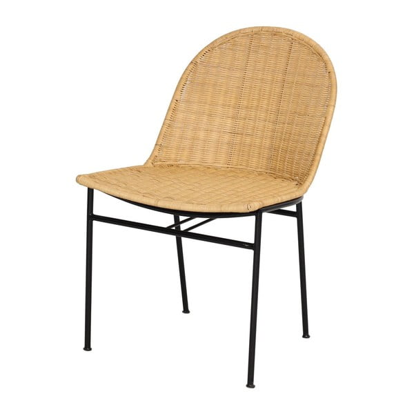 Set di 4 sedie da pranzo in rattan Sofia e tavolo nero Marienlis - Bonami Essentials-image-4