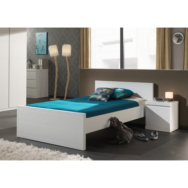 Comodino bianco Bianco, larghezza 44 cm Lara - Vipack-image-1