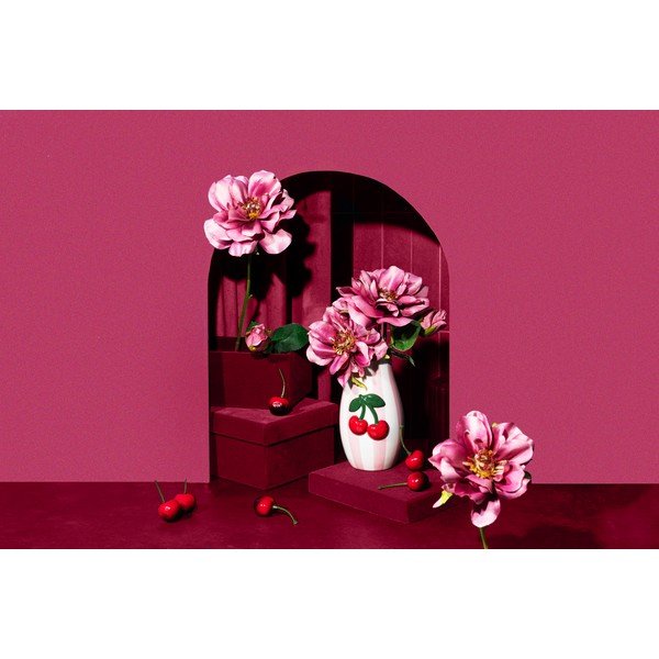 Vaso in dolomite dipinto a mano Cherry – Sass & Belle-image-1