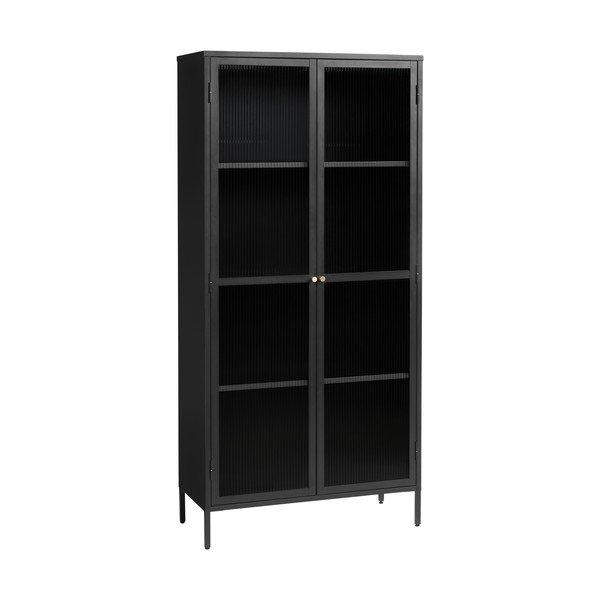 Vetrina in metallo nero 90x190 cm Bronco - Unique Furniture-image-1