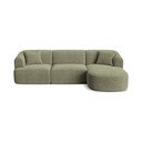 Divano angolare verde (con penisola a destra/con chaise lounge) con rivestimento in velluto a coste Campi – Cosmopolitan Design