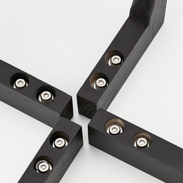 Tavolino bianco e nero con gambe in rovere, Ø 48 cm Life - Furnhouse-image-3