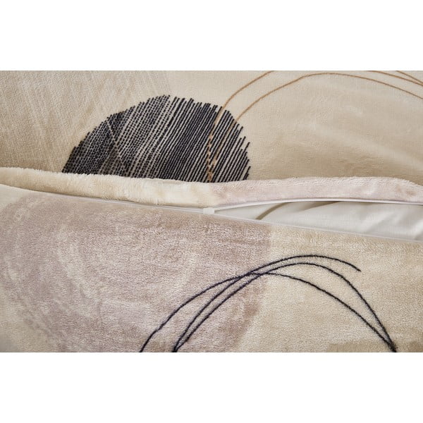 Biancheria da letto marrone chiaro in micropile per letto singolo 140x200 cm Circles – My House-image-2