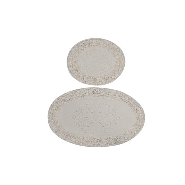 Tappetini da bagno crema in set da 2 100x60 cm - Foutastic