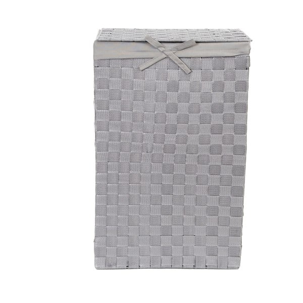 Cesto da bucato grigio con coperchio Cesto da bucato in lino, altezza 60 cm - Compactor
