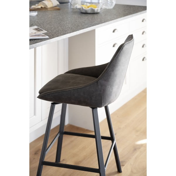 Sgabelli da bar grigi in set di 2 (altezza seduta 65 cm) Alison - Rowico-image-2