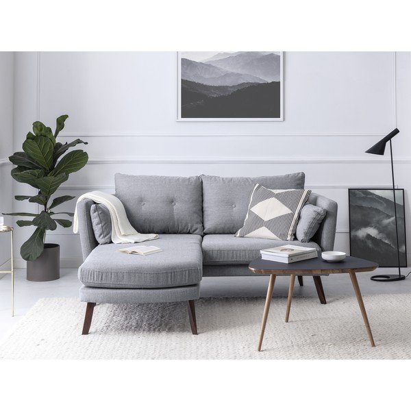Divano a tre posti Elena, grigio chiaro, con lettino nell'angolo a sinistra - Mazzini Sofas-image-1