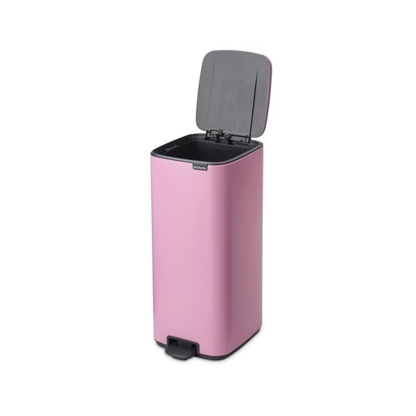 Cestino per la spazzatura rosa in acciaio con pedale 30 l Bo – Brabantia