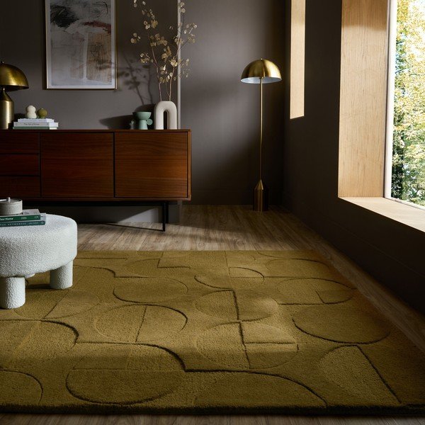 Tappeto verde scuro in lana tessuto a mano 160x230 cm Gigi – Flair Rugs-image-1