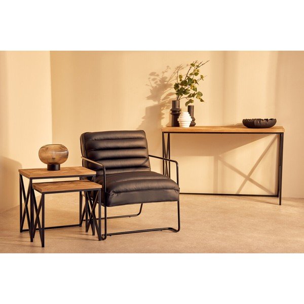 Tavolo consolle di colore naturale in abete massiccio 48x120 cm Kickford – Premier Housewares-image-3
