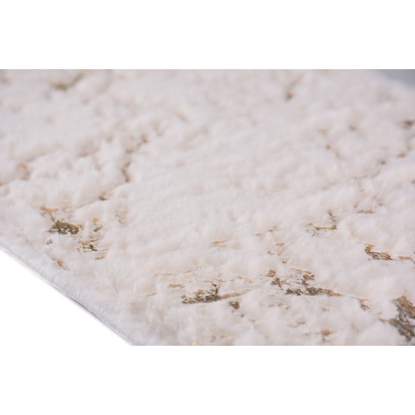 Passatoia per scale color crema-oro in cotone set da 16 pz 25x65 cm Simli Altin - Vitaus-image-2