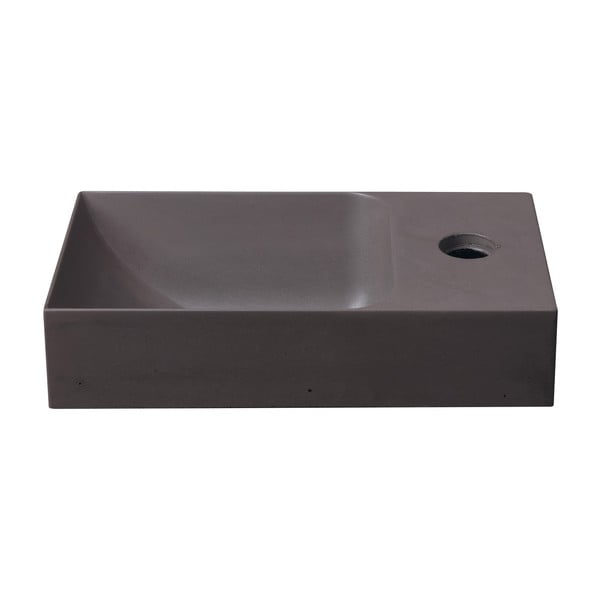 Lavabo in marrone scuro in calcestruzzo 31x17 cm Piccolino – Sapho-image-3