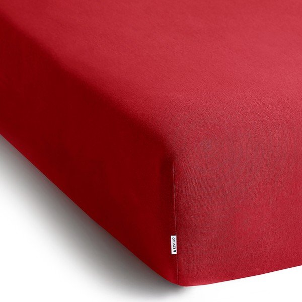 Lenzuolo con angoli rosso in jersey 180x200 cm Amber – Restilo-image-2