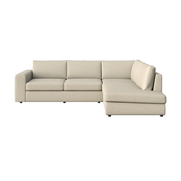 Divano angolare beige (con penisola a destra e forma a L) Baga – Rodier