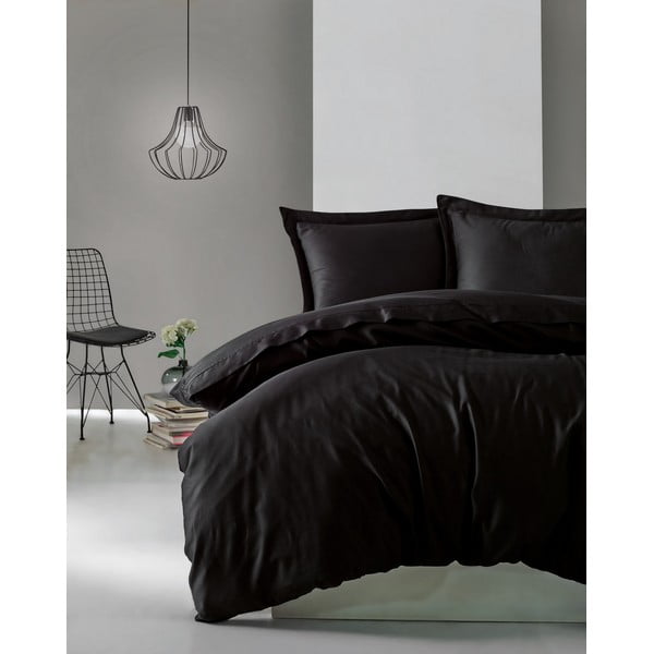 Biancheria da letto in cotone sateen nero Cotton Box , 200 x 200 cm Elegant - Mijolnir