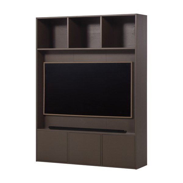 Set TV marrone scuro in pino massiccio 160x215x40 cm Meggy – WOOOD