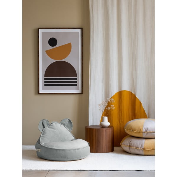 Pouf a sacco per bambini color menta con rivestimento in velluto Bear – Wigiwama-image-2