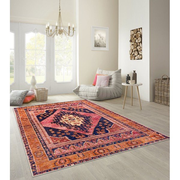 Tappeto arancione e rosa , 80 x 150 cm Senneh - Floorita-image-1