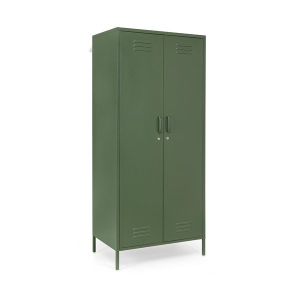 Armadietto verde scuro in metallo con chiusura a chiave 80x185x50 cm Cambridge – Yes Everyday-image-2