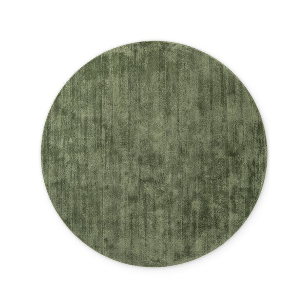 Tappeto rotondo verde in viscosa tessuto a mano ø 120 cm Noemi – Vikosa