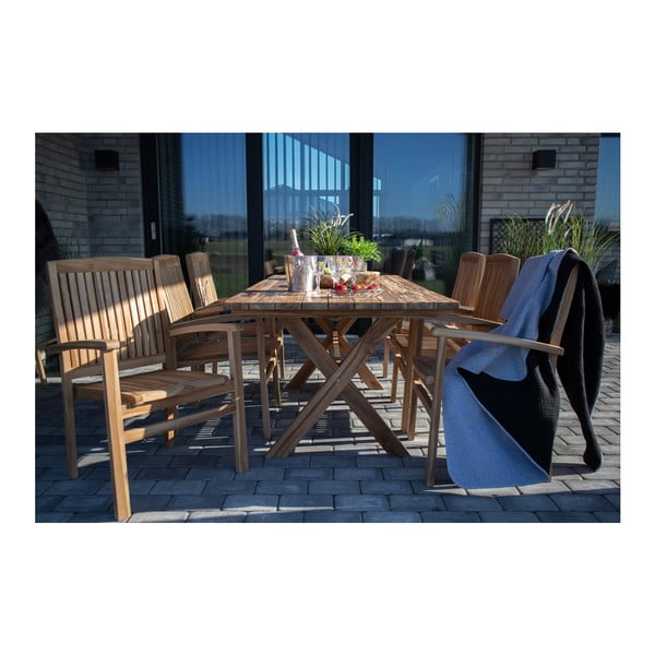 Tavolo da pranzo per esterni in legno di teak riciclato, lunghezza 200 cm Murcia - House Nordic-image-1