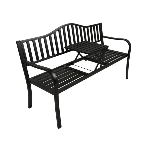 Panchina da giardino in metallo nero Segula - Garden Pleasure-image-2