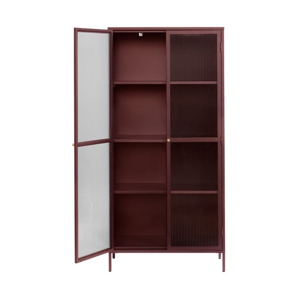 Vetrina rossa in metallo 90x190 cm Bronco - Unique Furniture-image-2