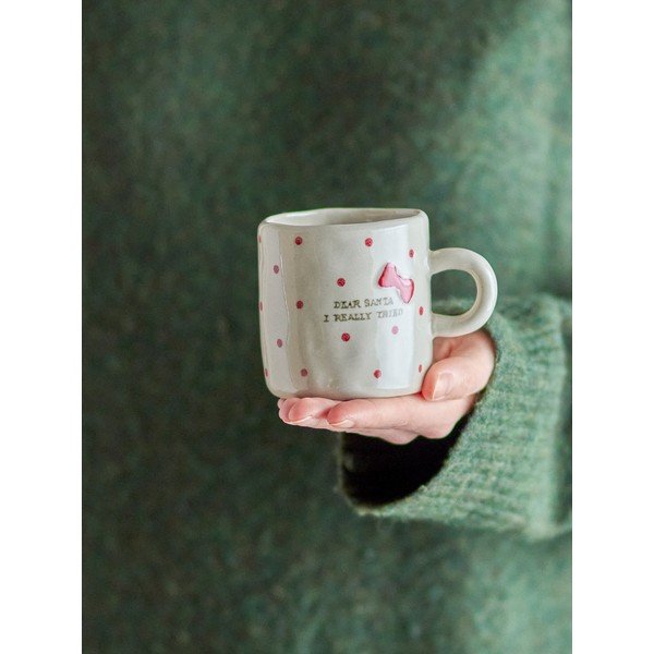 Tazzine in set color crema in gres a tema natalizio 4 pz 260 ml Christy – Bloomingville-image-1