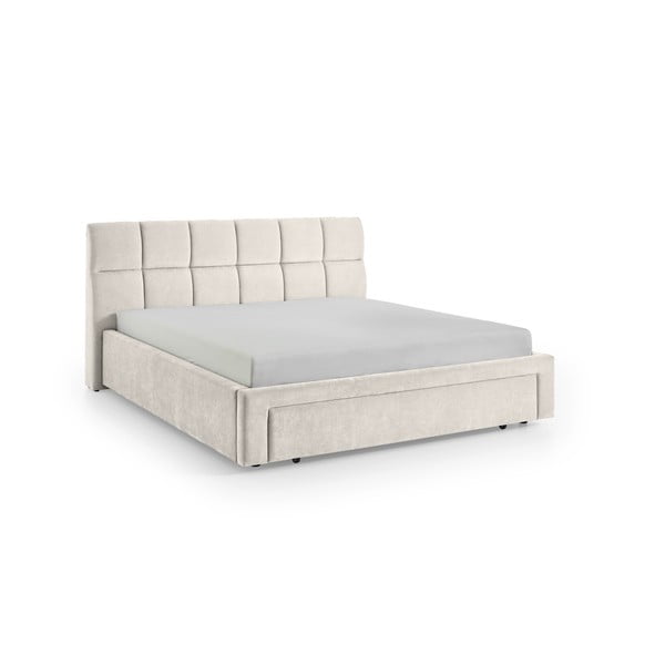 Letto matrimoniale imbottito beige rete non inclusa 180x200 cm Canyon – Meise Möbel