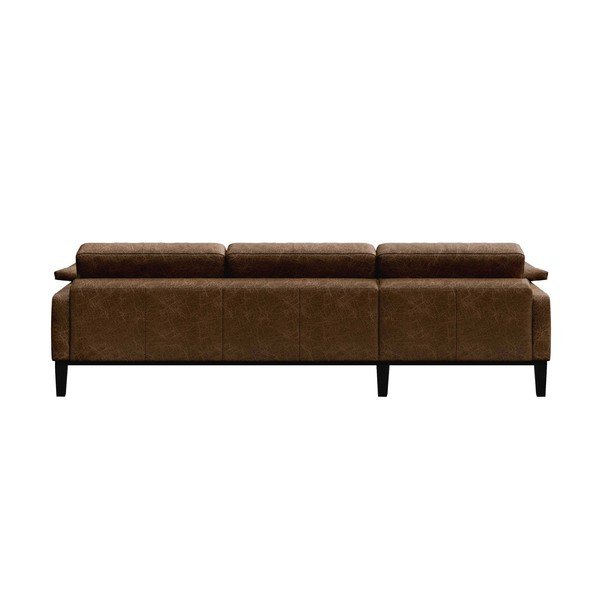 Divano angolare in pelle marrone cognac, angolo sinistro Musso - MESONICA-image-3