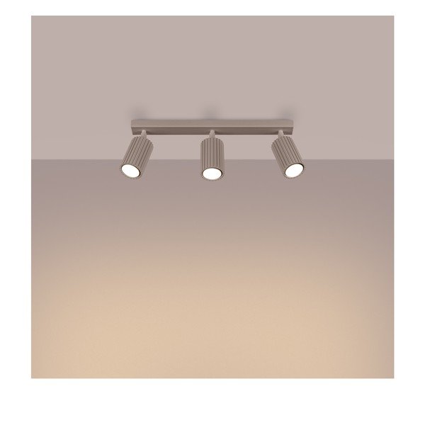 Faretto grigio tortora in metallo 6,5x45 cm Gleam – Sollux-image-1