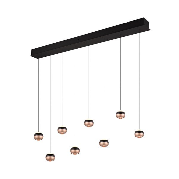 Apparecchio a sospensione a LED con paralume in metallo in colore nero-rame Orbit - Trio Select-image-4