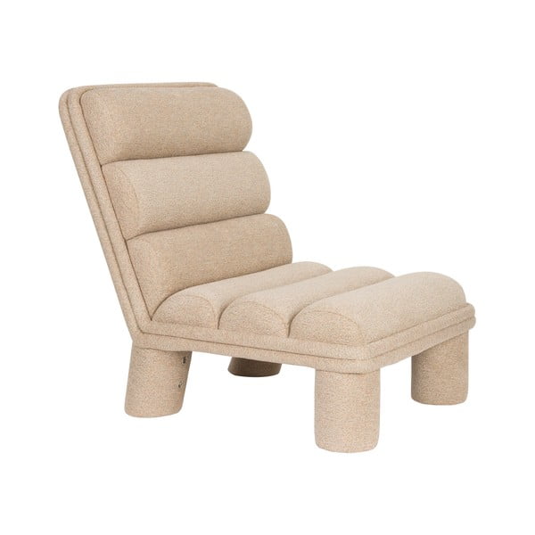 Poltrona beige con rivestimento in bouclé Fern – Dutchbone