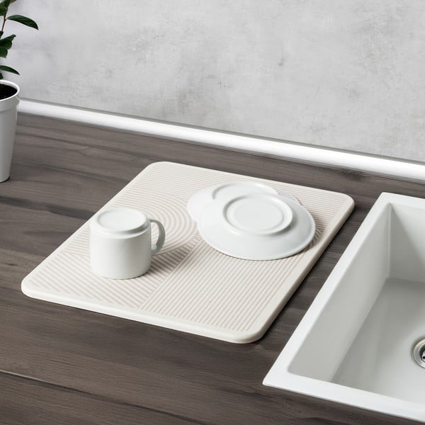 Tappetino scolapiatti beige in diatomite 40x30 cm Damon – Wenko-image-1