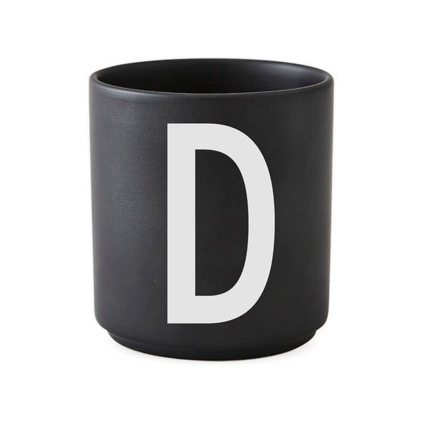Tazza in porcellana nera Alphabet D, 250 ml A-Z - Design Letters