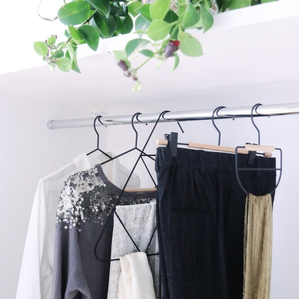 Set di 2 appendiabiti neri con dettaglio in legno Smerigliato - Compactor-image-4