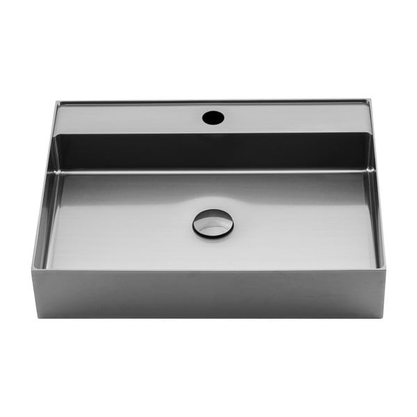 Lavabo argentato in acciaio inox 55x42 cm Aurum – Sapho-image-2