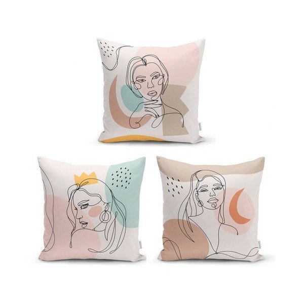 Set di 3 federe decorative Linea minimalista, 45 x 45 cm - Minimalist Cushion Covers
