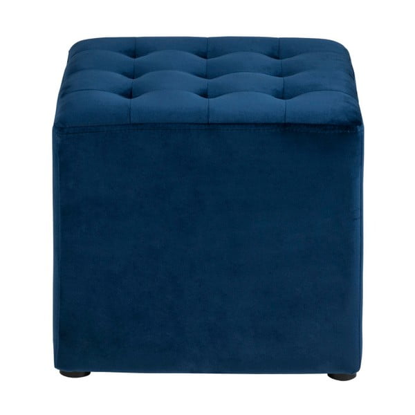 Pouf Bryan in velluto blu scuro - Actona-image-1