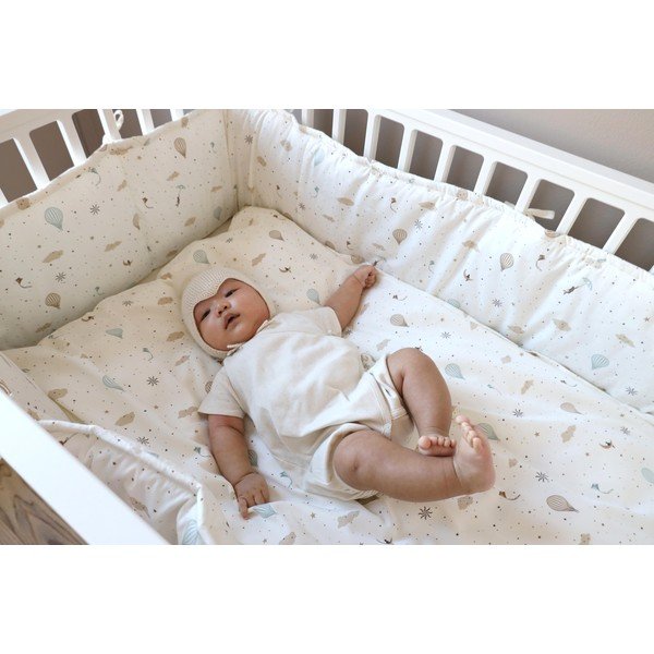 Set con piumino e cuscino blu/beige in cotone per culla 70x100 cm Dreamland – Cam Cam Copenhagen-image-4