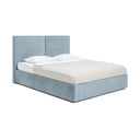 Letto matrimoniale imbottito blu con contenitore e rete inclusi 180x200 cm Thessa Bold – Bonami Selection