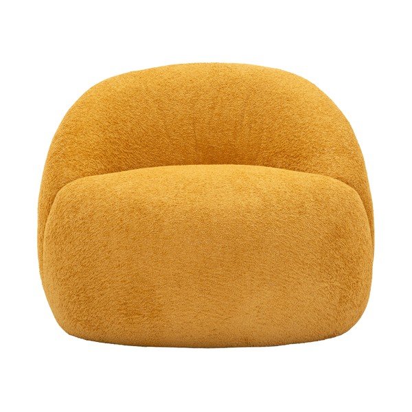 Poltrona color senape con rivestimento in bouclé Ginerva – Mauro Ferretti-image-2