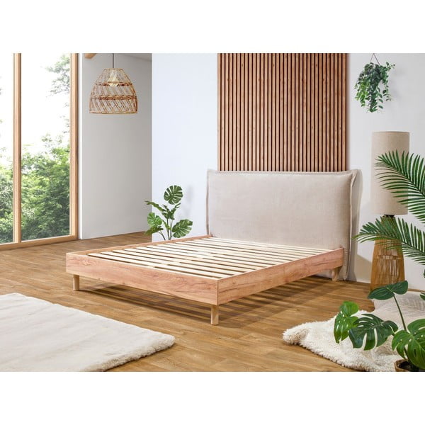 Letto matrimoniale beige/naturale con griglia 180x200 cm Charlie - Bobochic Paris-image-1