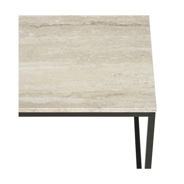 Tavolino da salotto nero/beige con effetto pietra 60x90 cm Vita – House Nordic-image-3