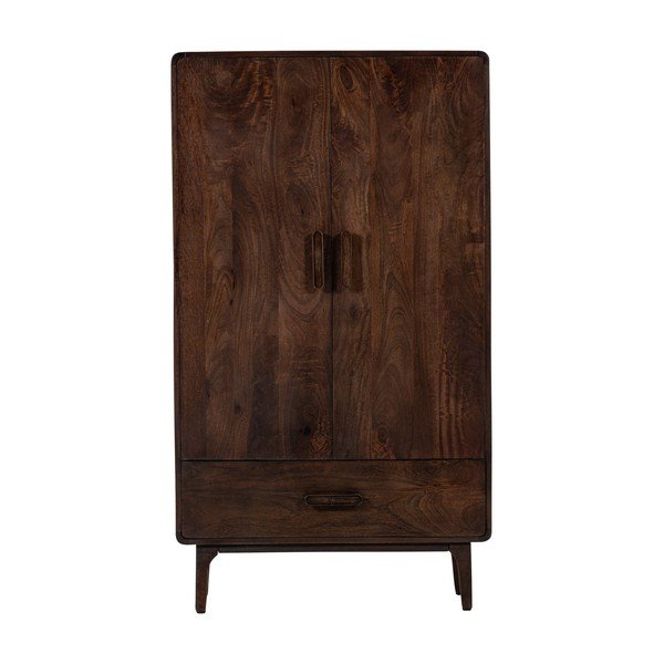 Armadietto colore naturale scuro in mango massiccio 85x150x35 cm Liya – WOOOD-image-2