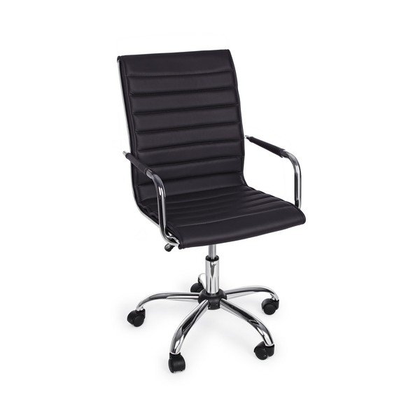 Sedia da ufficio nera in similpelle Perth – Yes Everyday