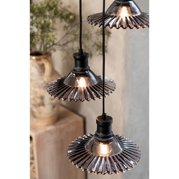 Lampadario nero con paralume in vetro ø 22 cm Novia – Markslöjd-image-1