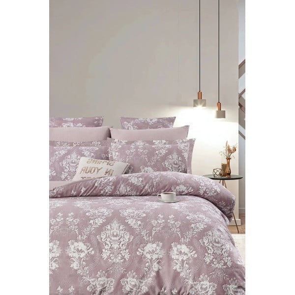 Biancheria da letto rosa in cotone renforcé per letto matrimoniale/per letto esteso con lenzuolo incluso/4 pezzi 200x220 cm – Mila Home