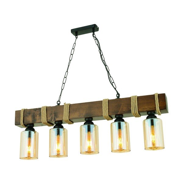 Lampada a sospensione in carpino Simona 5li - Opviq lights